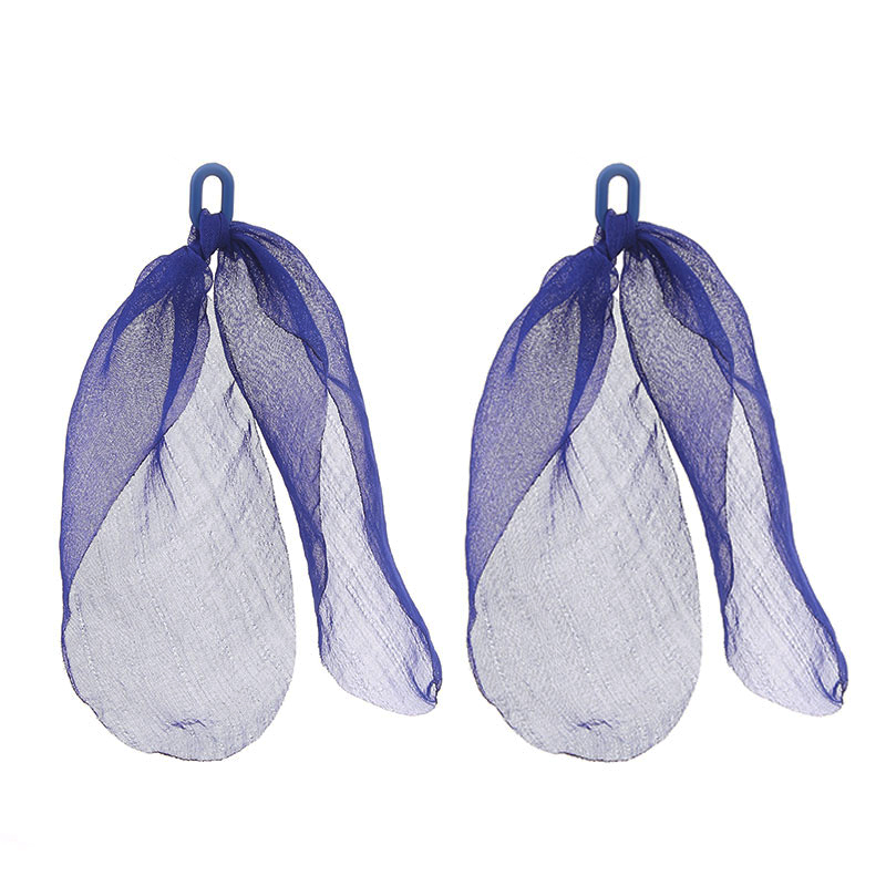 1 Pair Sweet Artistic Solid Color Cloth Drop Earrings display picture 3
