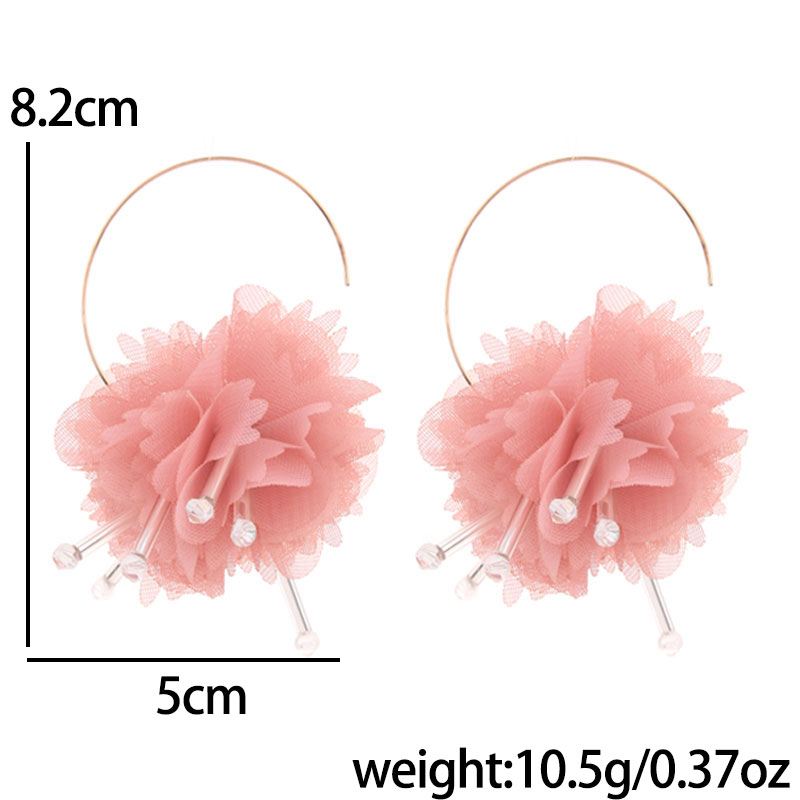 1 Pair Vacation Sweet Flower Alloy Cloth Drop Earrings display picture 1