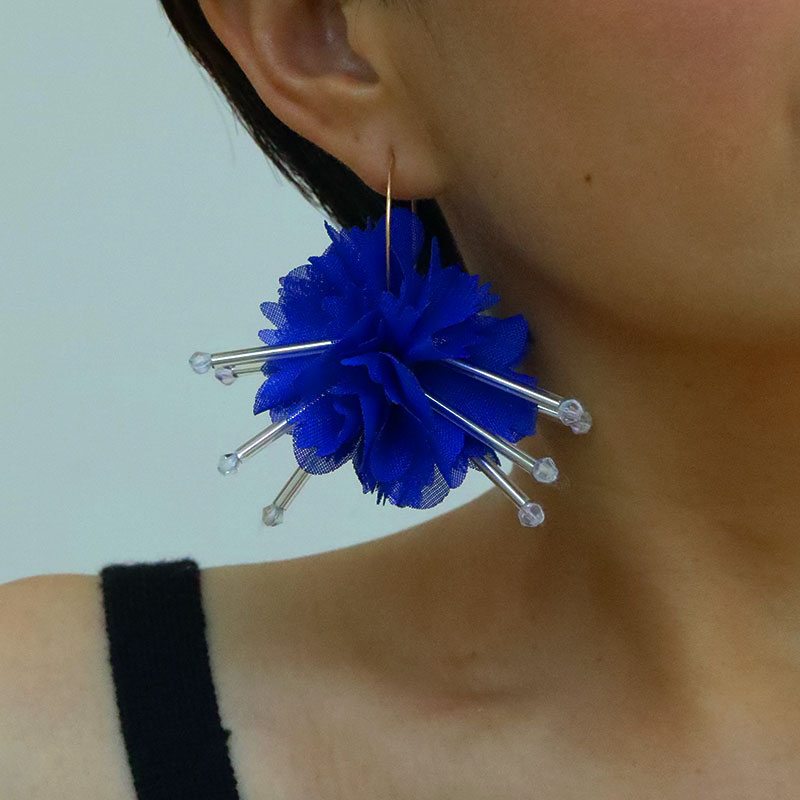 1 Pair Vacation Sweet Flower Alloy Cloth Drop Earrings display picture 8