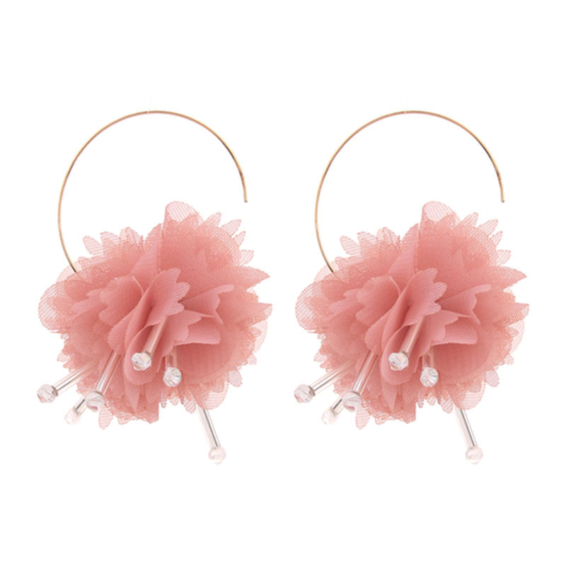 1 Pair Vacation Sweet Flower Alloy Cloth Drop Earrings display picture 17