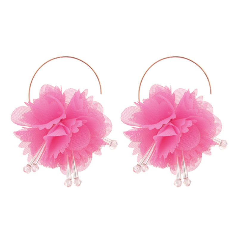 1 Pair Vacation Sweet Flower Alloy Cloth Drop Earrings display picture 18