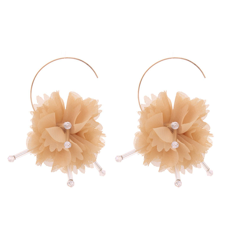 1 Pair Vacation Sweet Flower Alloy Cloth Drop Earrings display picture 19