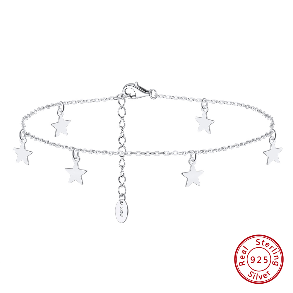 Elegant Beach Star Sterling Silver Plating Chain 14k Gold Plated White Gold Plated Silver Plated Women's Anklet display picture 1