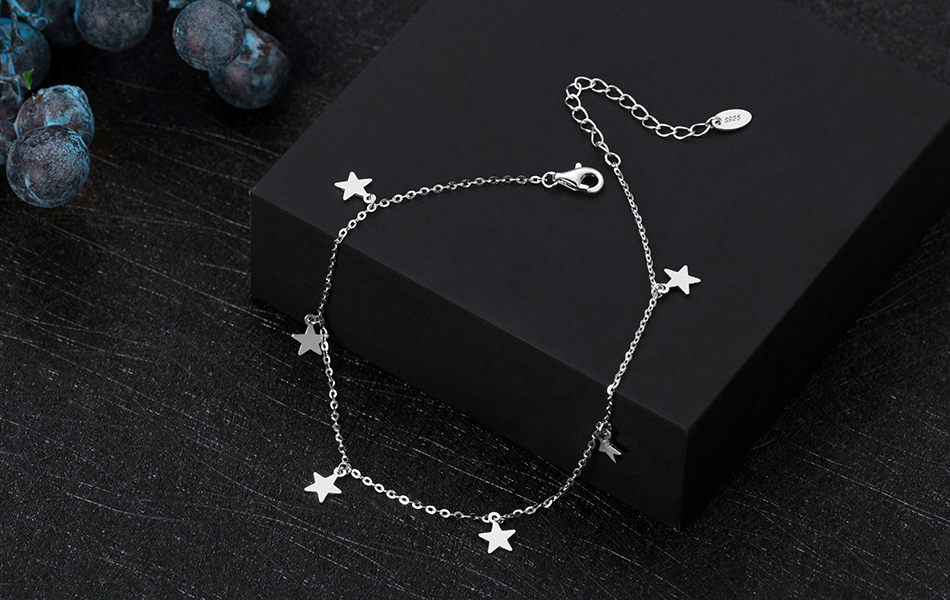 Elegant Beach Star Sterling Silver Plating Chain 14k Gold Plated White Gold Plated Silver Plated Women's Anklet display picture 4