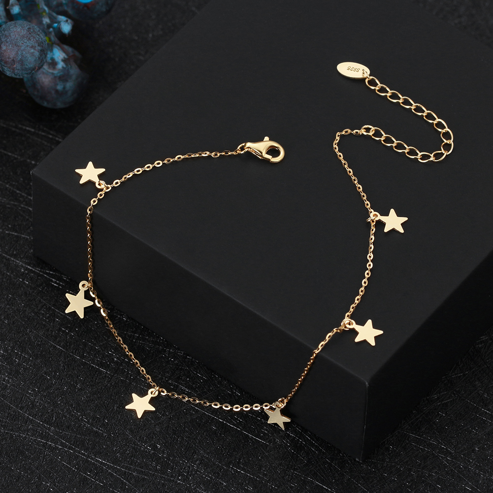 Elegant Beach Star Sterling Silver Plating Chain 14k Gold Plated White Gold Plated Silver Plated Women's Anklet display picture 6