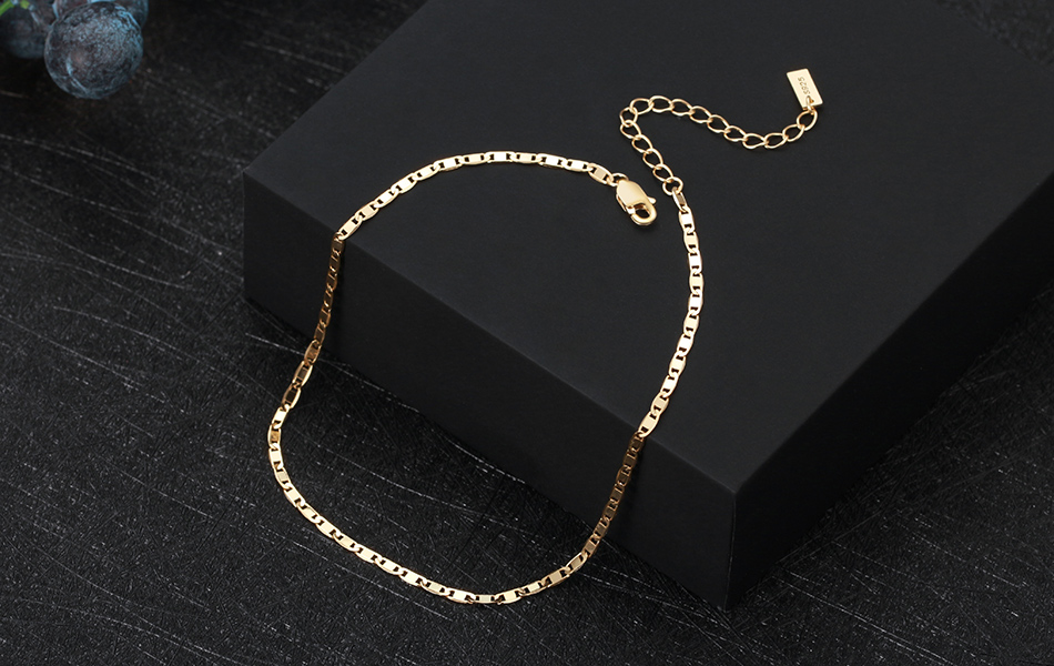 Beach Simple Style Solid Color Sterling Silver Plating 14k Gold Plated White Gold Plated Silver Plated Women's Anklet display picture 7