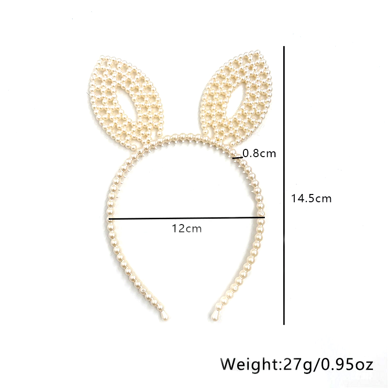 Cute Bunny Ears Heart Shape Arylic Hair Band display picture 1