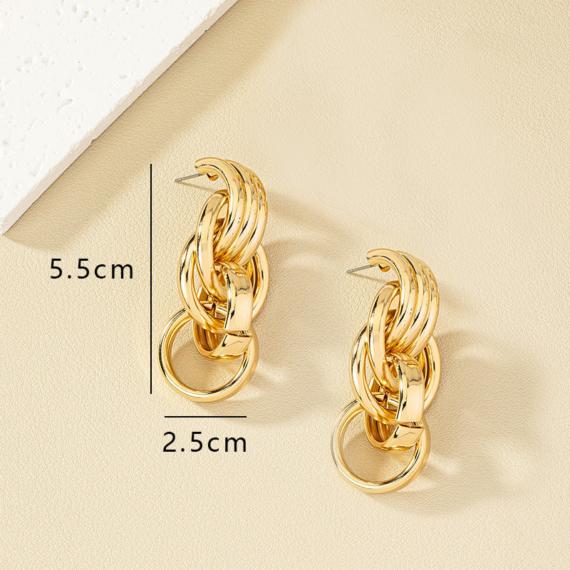 1 Pair French Style Simple Style Commute Round Plating Alloy Drop Earrings display picture 6