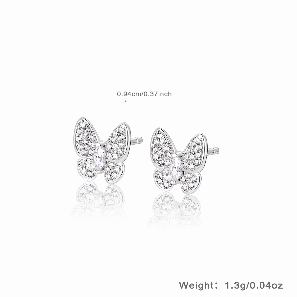 Wholesale Jewelry Elegant Simple Style Butterfly Sterling Silver Zircon White Gold Plated Plating Inlay Rings Earrings Necklace display picture 48