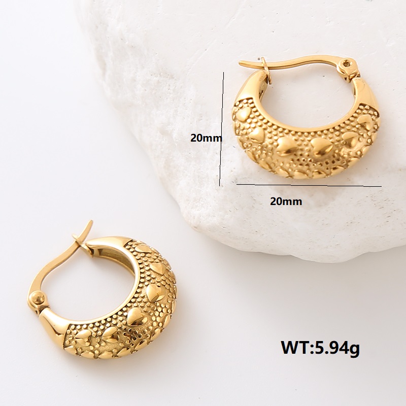 1 Pair Simple Style Solid Color Plating 304 Stainless Steel 18K Gold Plated Ear Studs display picture 6