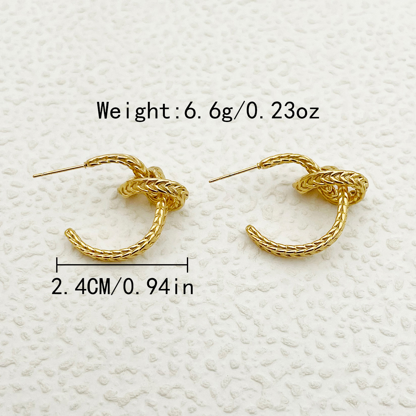 1 Pair Simple Style Commute Knot Plating 304 Stainless Steel 14K Gold Plated Ear Studs display picture 3