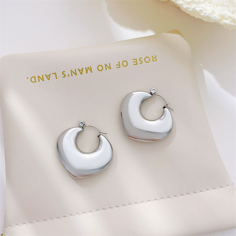 1 Pair Ig Style Heart Shape Hollow Out Stainless Steel Earrings display picture 5