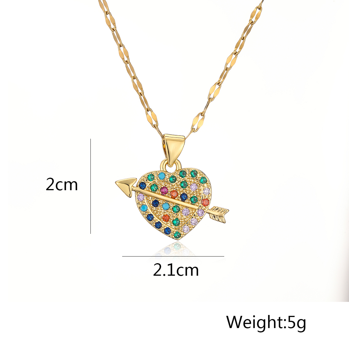 Basic Lady Simple Style Heart Shape Copper 18k Gold Plated Zircon Pendant Necklace In Bulk display picture 1