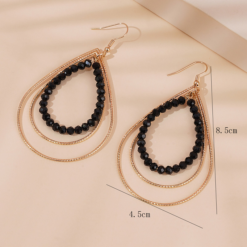 1 Pair Casual Glam Shiny Water Droplets Beaded Alloy Drop Earrings display picture 10