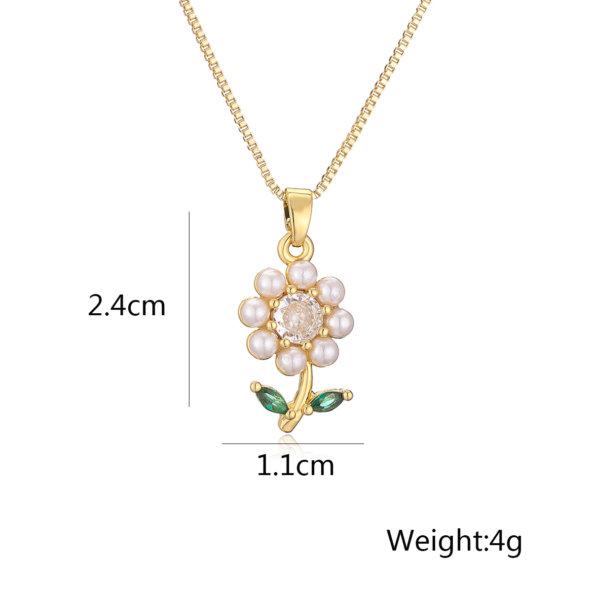 Elegant Basic Simple Style Flower Copper 18k Gold Plated Zircon Pendant Necklace In Bulk display picture 1