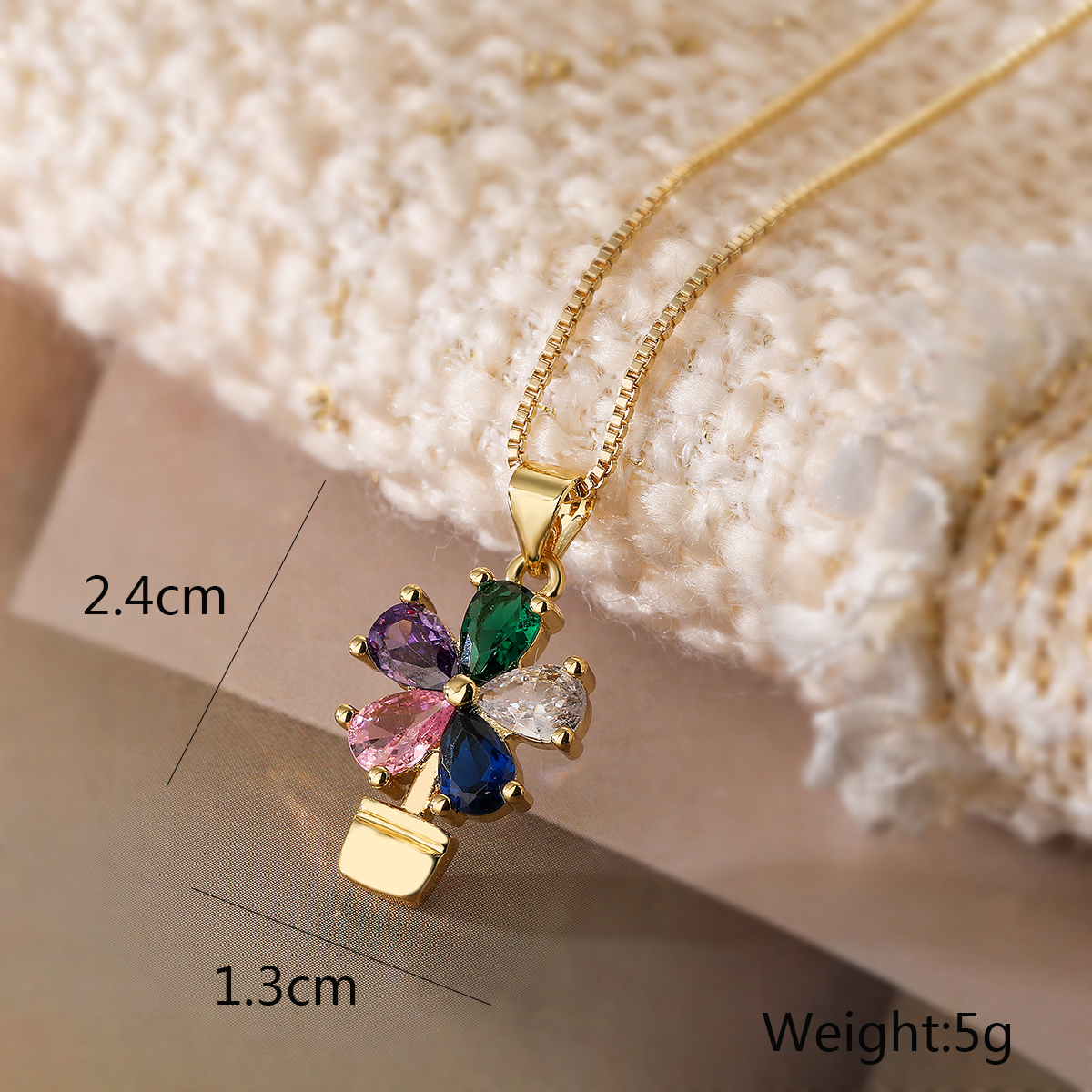 Elegant Basic Simple Style Flower Copper 18k Gold Plated Zircon Pendant Necklace In Bulk display picture 2