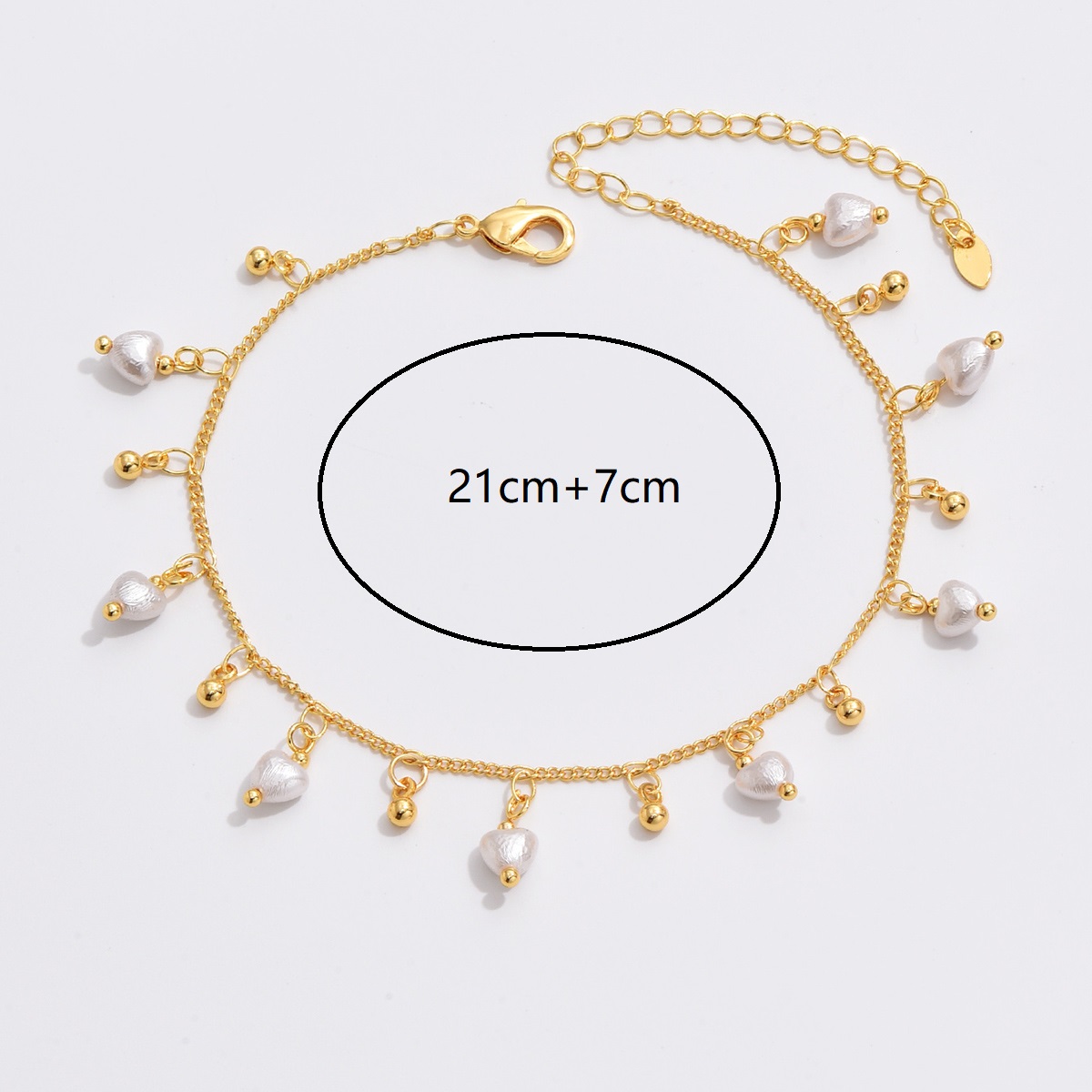 Casual Beach Pearl Plastic Copper Plating 18k Gold Plated White Gold Plated Women's Anklet display picture 1