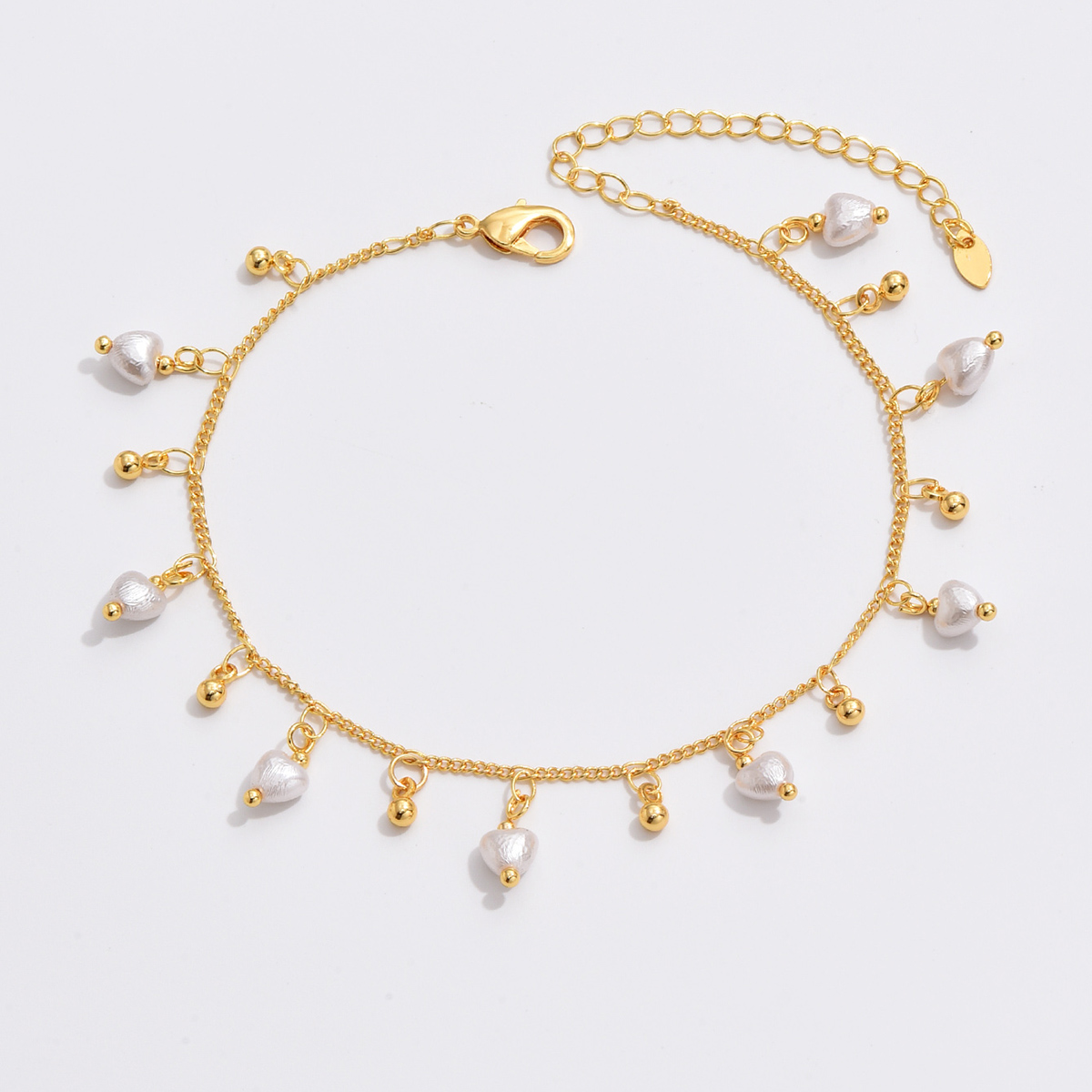 Casual Beach Pearl Plastic Copper Plating 18k Gold Plated White Gold Plated Women's Anklet display picture 5