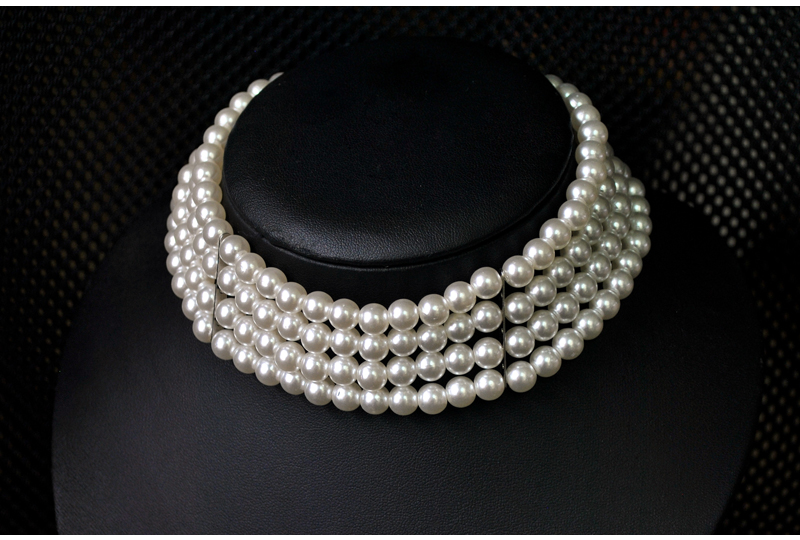 Elegant French Style Classic Style Solid Color Artificial Pearl Alloy Beaded Plating Silver Plated Women's Choker display picture 8