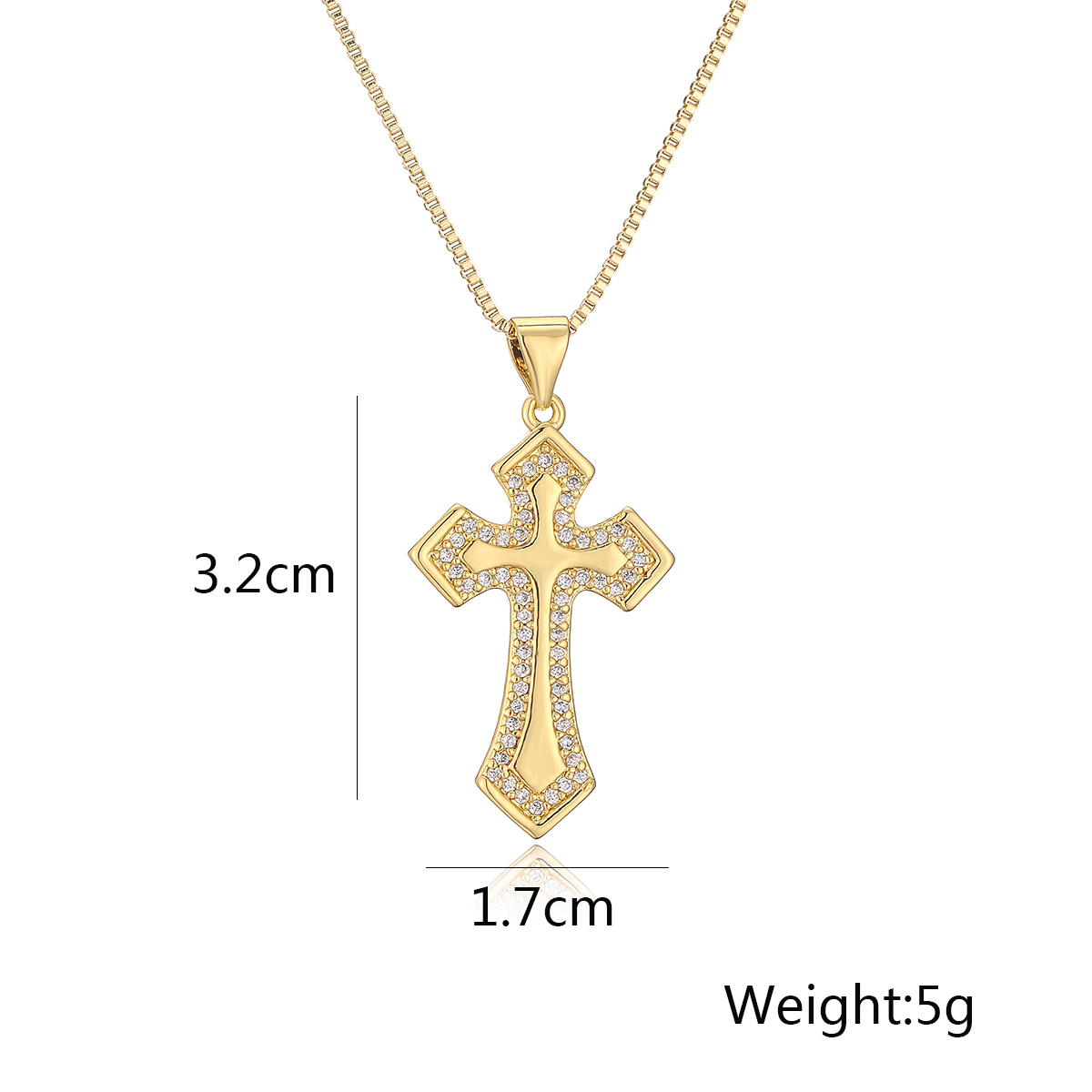 Retro Simple Style Cross Copper 18k Gold Plated Zircon Pendant Necklace In Bulk display picture 1