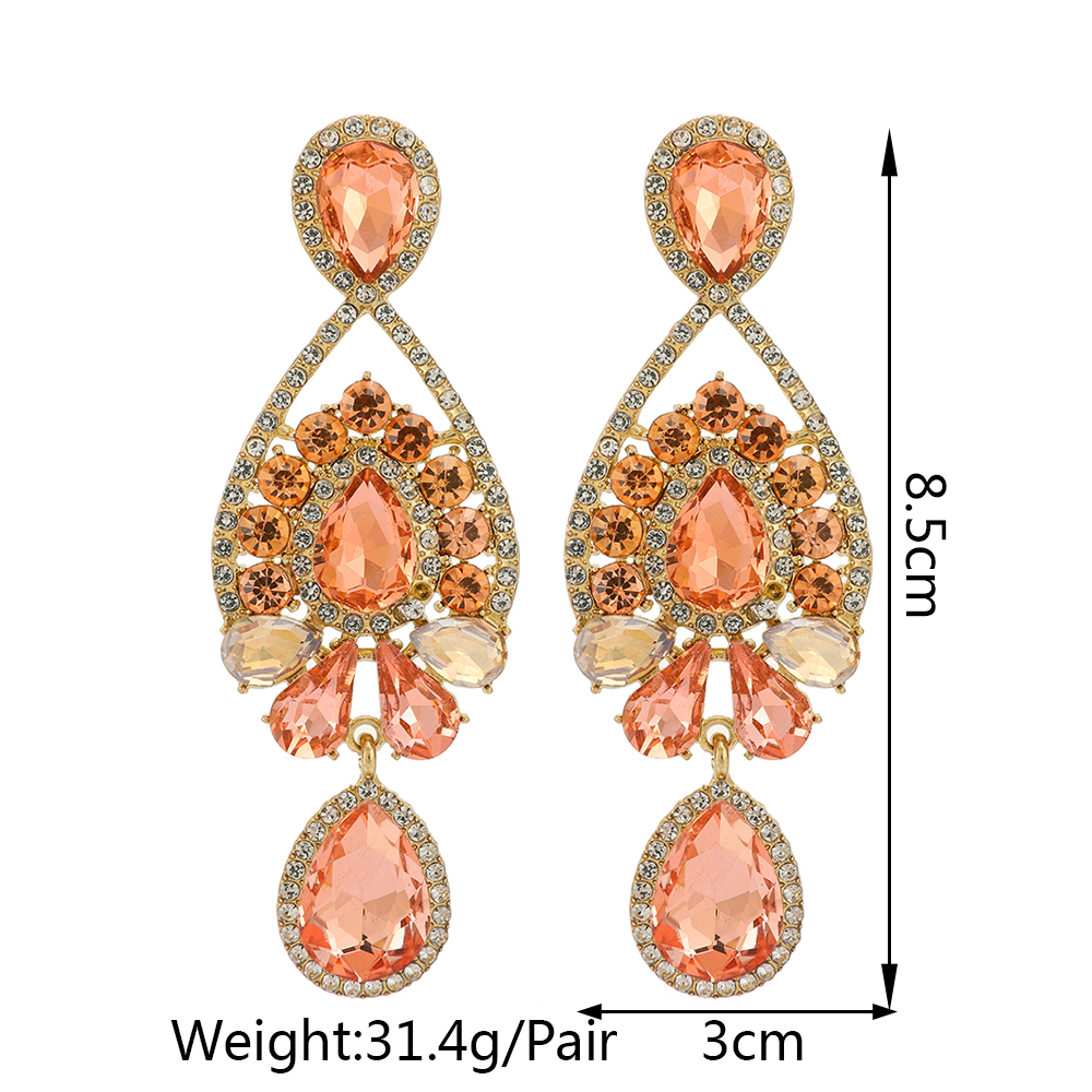 1 Pair Elegant Geometric Inlay Zinc Alloy Rhinestones Drop Earrings display picture 9