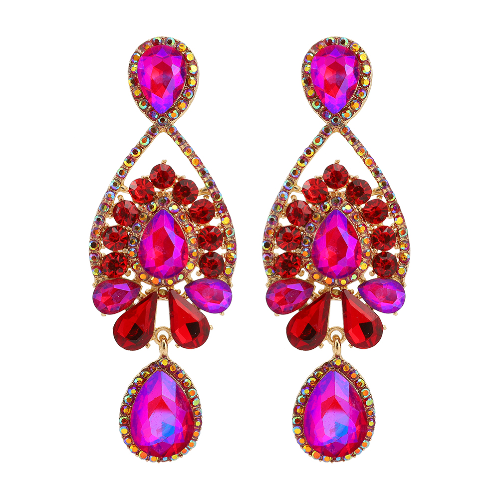 1 Pair Elegant Geometric Inlay Zinc Alloy Rhinestones Drop Earrings display picture 4