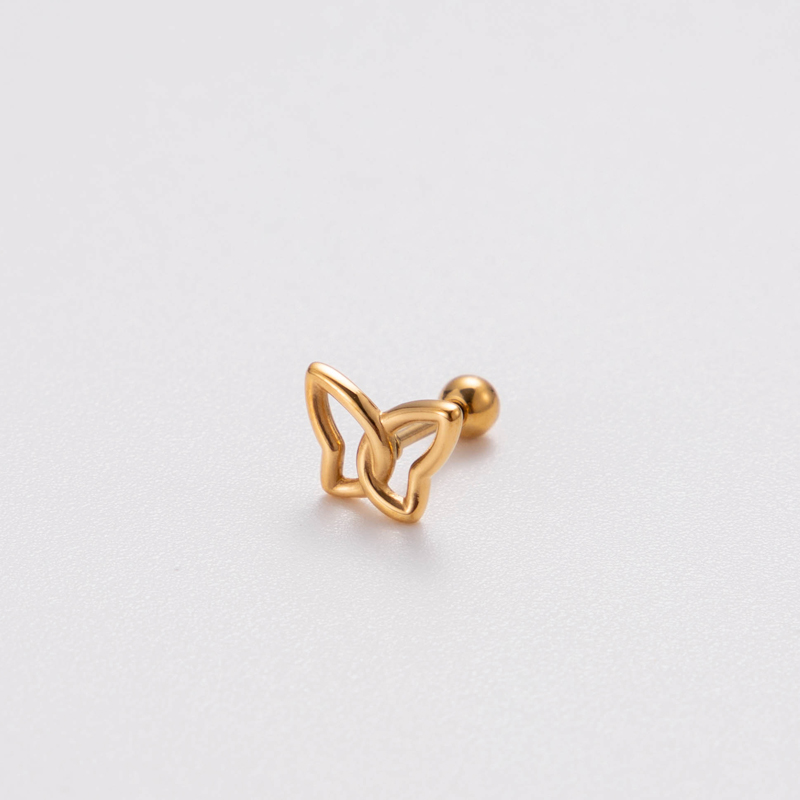 1 Piece Ear Cartilage Rings & Studs Retro Punk Korean Style Heart Shape Butterfly 316 Stainless Steel  Plating display picture 2
