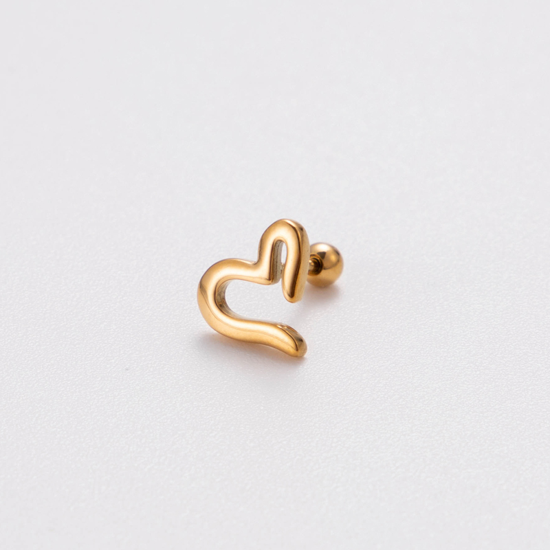 1 Piece Ear Cartilage Rings & Studs Retro Punk Korean Style Heart Shape Butterfly 316 Stainless Steel  Plating display picture 8