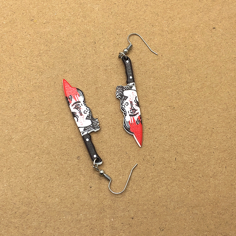 1 Pair Exaggerated Funny Blade Arylic Drop Earrings display picture 1