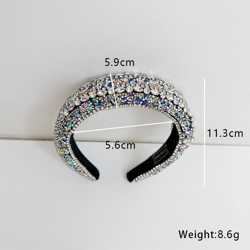 Simple Style Solid Color Cloth Inlay Rhinestones Hair Band display picture 2