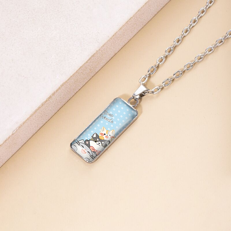 Simple Style Cat Alloy Patchwork Glass Women's Pendant Necklace display picture 15