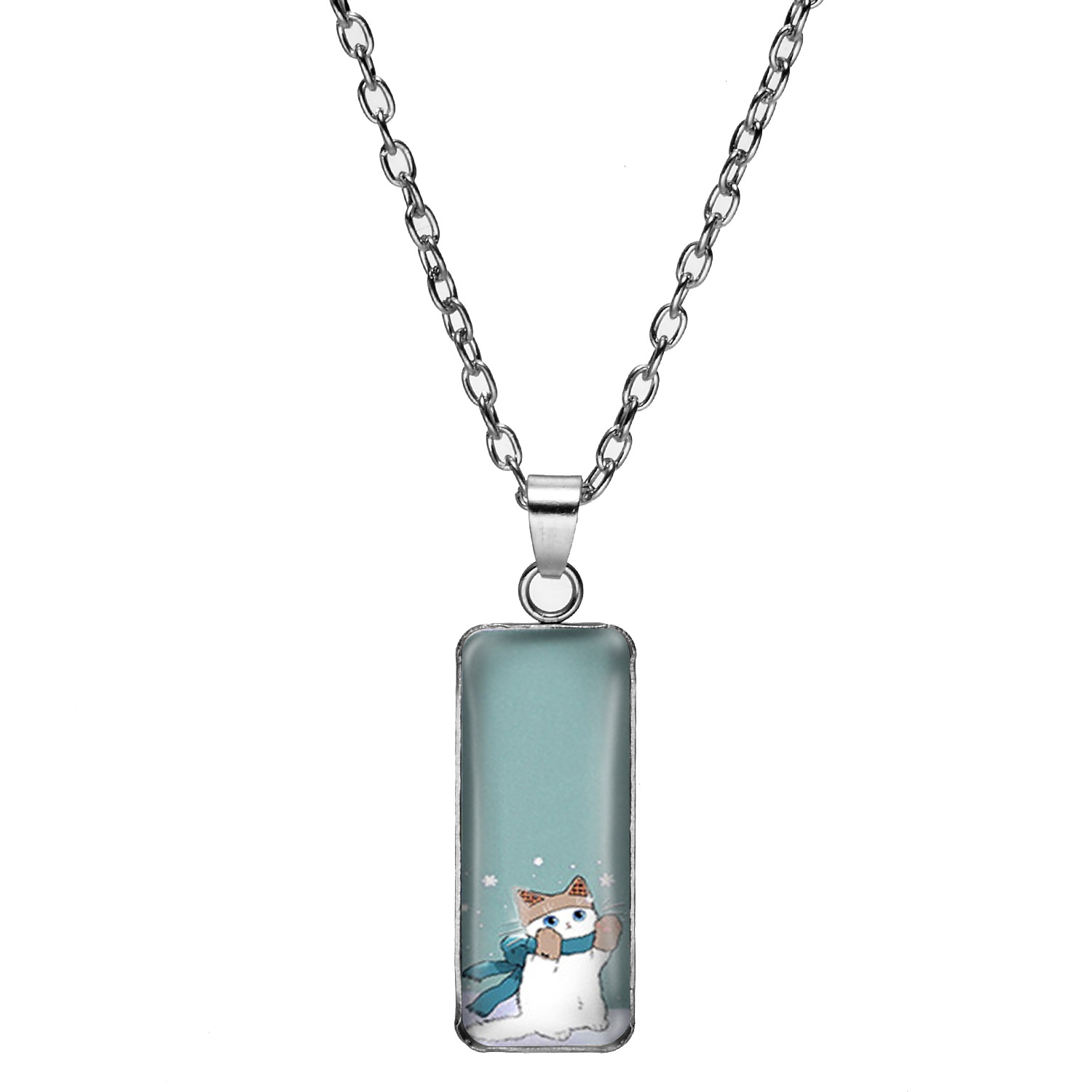 Einfacher Stil Katze Legierung Patchwork Glas Frau Halskette Mit Anhänger display picture 10