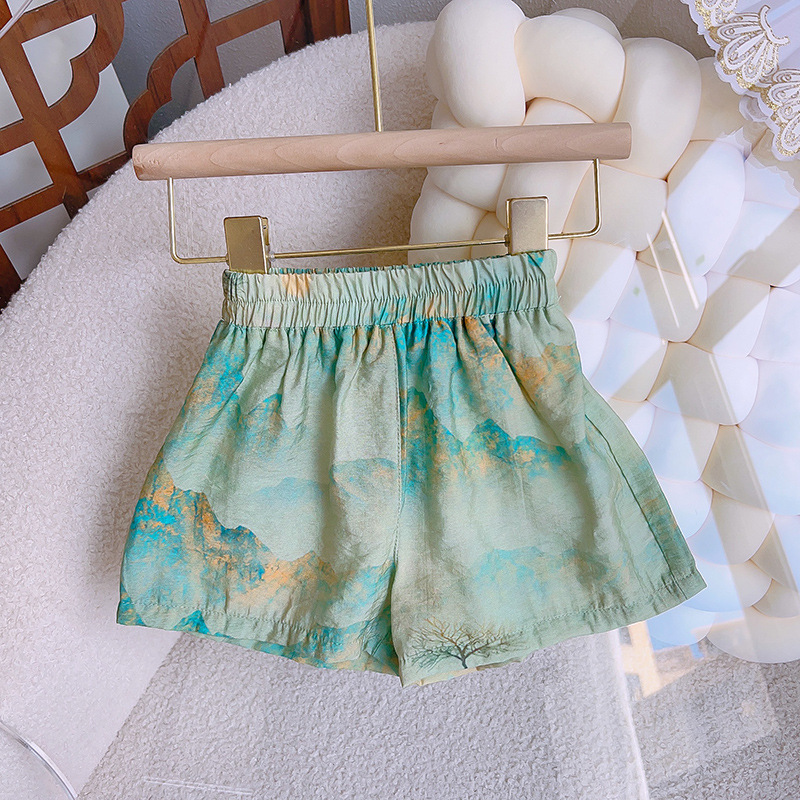 Simple Style Gradient Color Printing Tassel Cotton Girls Clothing Sets display picture 2