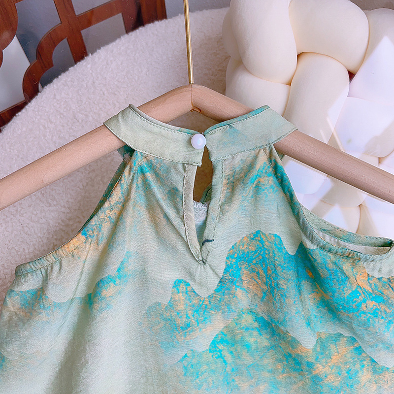 Einfacher Stil Farbdruck Quaste Baumwolle Mädchen Kleidungs Sets display picture 4