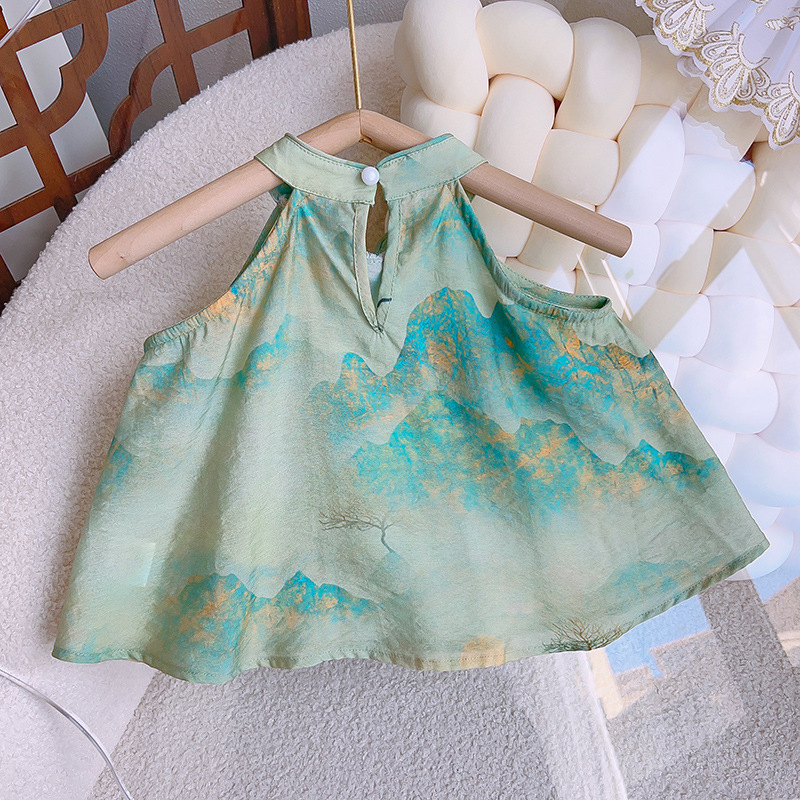 Simple Style Gradient Color Printing Tassel Cotton Girls Clothing Sets display picture 7