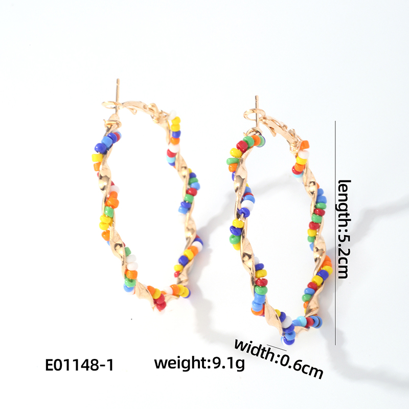 1 Paar Lässig Einfacher Stil Strassenmode Geometrisch Runden Überzug Edelstahl 304 K Vergoldet Reif Ohrringe display picture 3