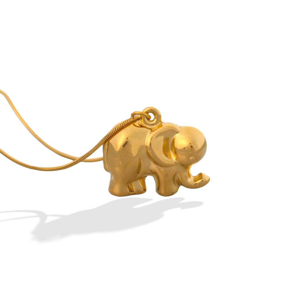 304 Stainless Steel 18K Gold Plated Casual Streetwear Elephant Pendant Necklace display picture 9