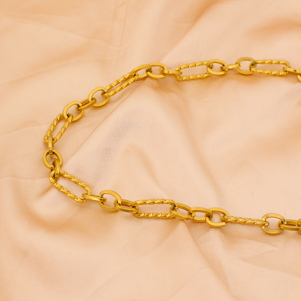 Edelstahl 304 18 Karat Vergoldet Elegant Dame Überzug Geometrisch Armbänder Halskette display picture 3