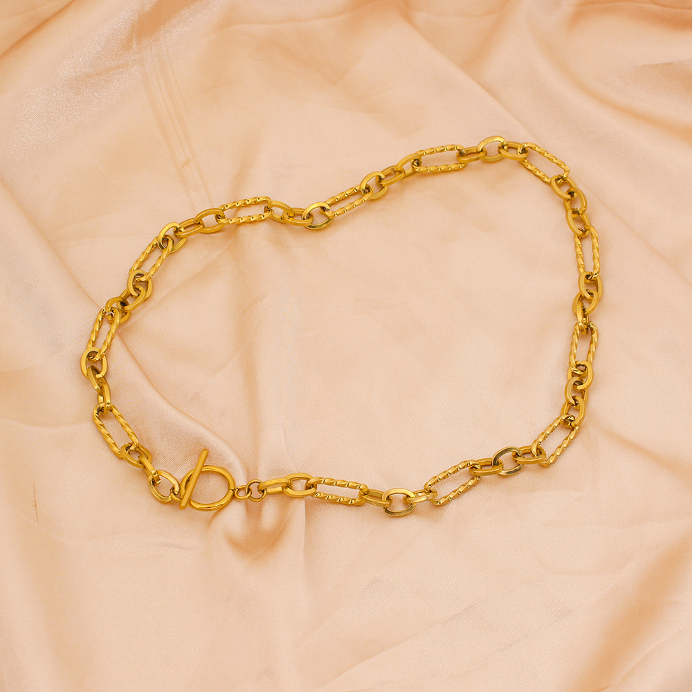Edelstahl 304 18 Karat Vergoldet Elegant Dame Überzug Geometrisch Armbänder Halskette display picture 5