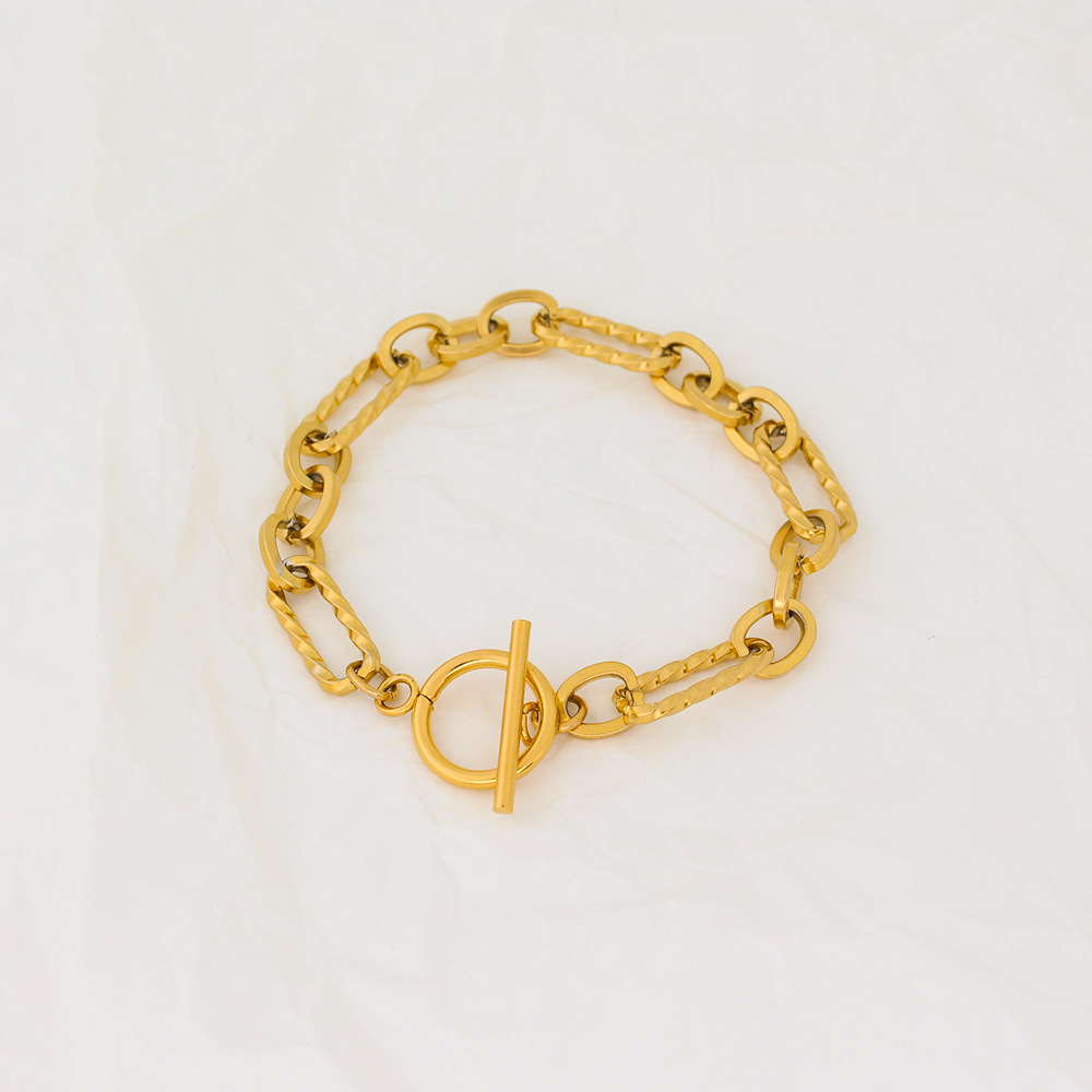 Edelstahl 304 18 Karat Vergoldet Elegant Dame Überzug Geometrisch Armbänder Halskette display picture 7