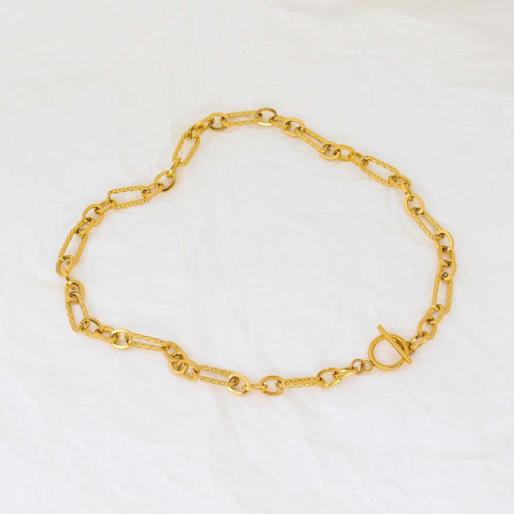Edelstahl 304 18 Karat Vergoldet Elegant Dame Überzug Geometrisch Armbänder Halskette display picture 8
