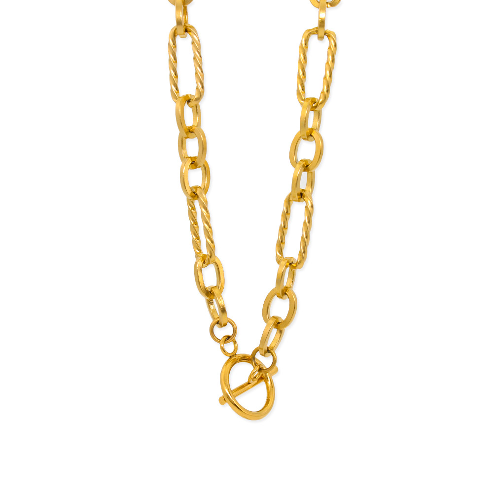 Edelstahl 304 18 Karat Vergoldet Elegant Dame Überzug Geometrisch Armbänder Halskette display picture 10