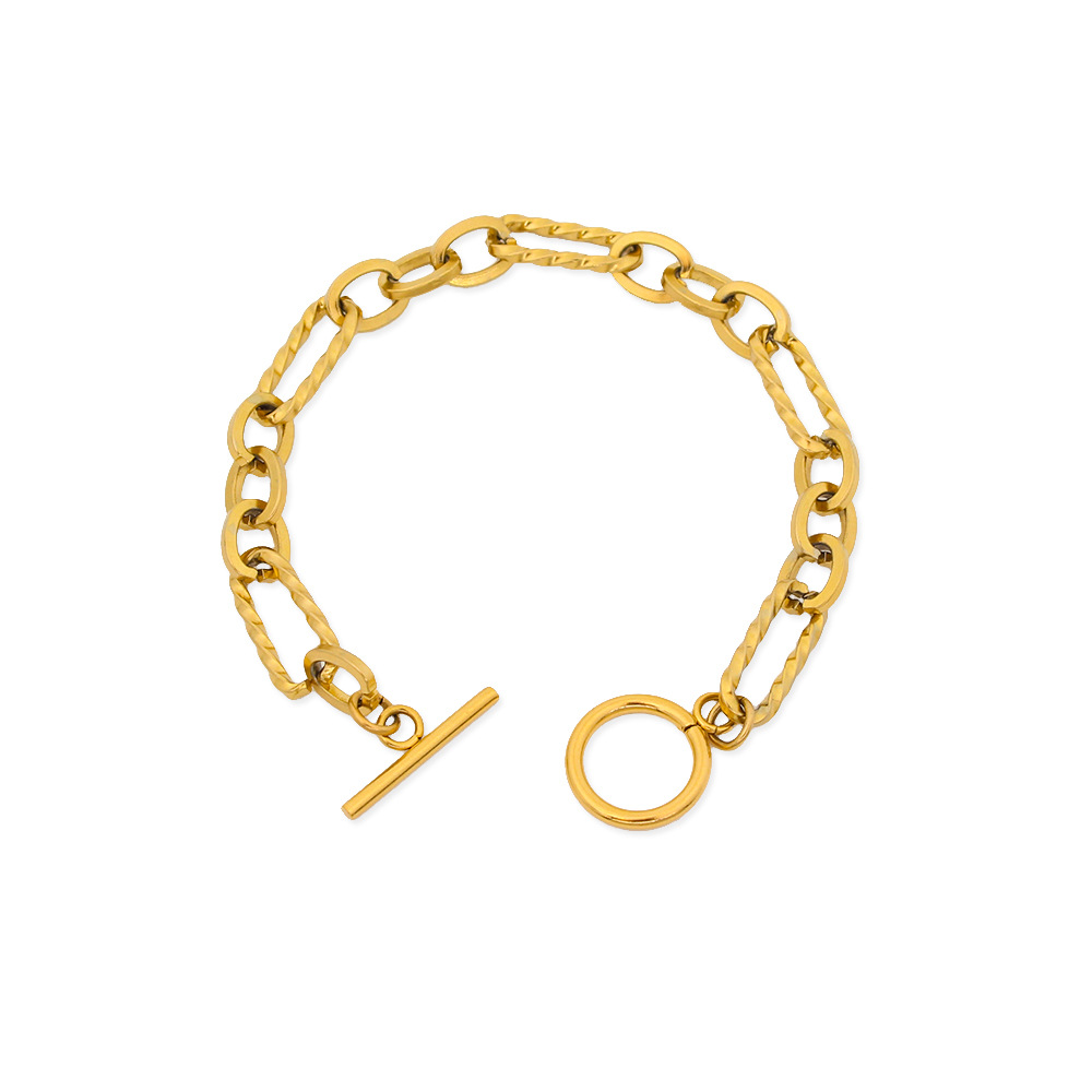 Edelstahl 304 18 Karat Vergoldet Elegant Dame Überzug Geometrisch Armbänder Halskette display picture 11
