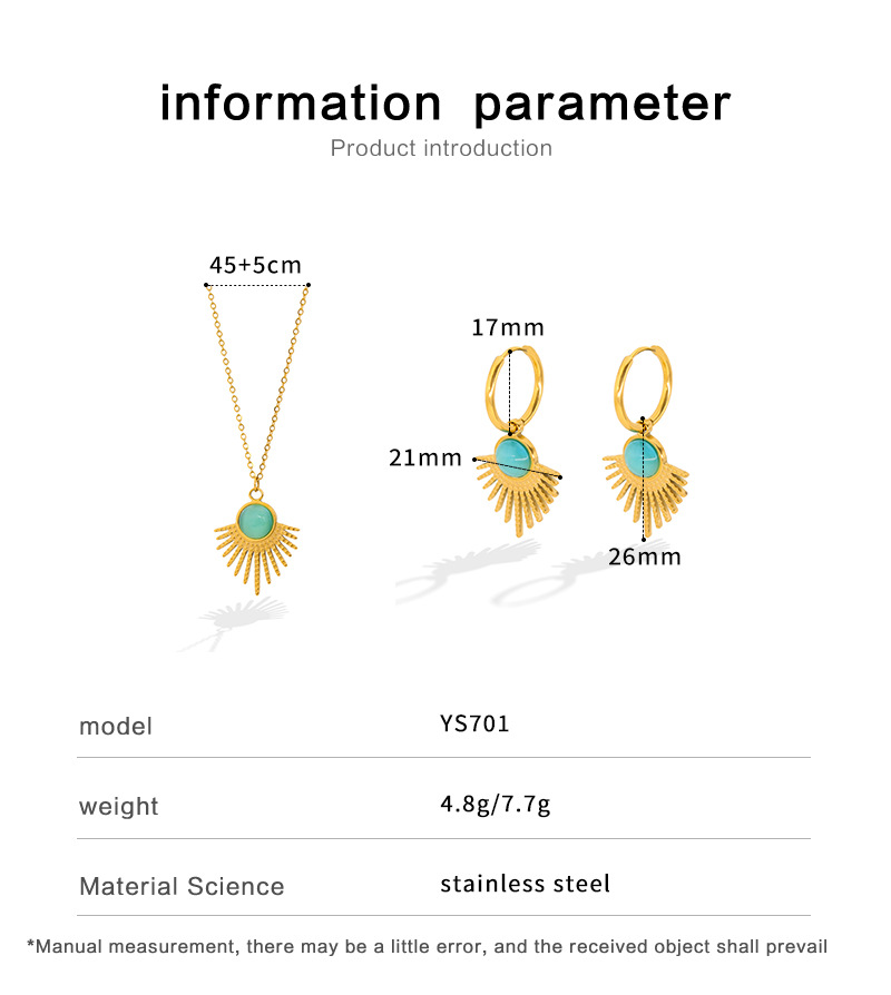 Acero Inoxidable 304 Chapados en oro de 18k Estilo Simple Estilo Clásico Enchapado Bloque De Color Aretes Collar display picture 1