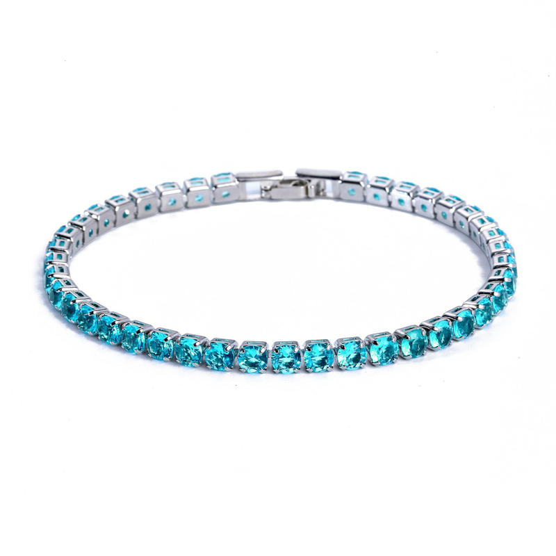 Copper Silver Plated Casual Elegant Streetwear Inlay Round Zircon Tennis Bracelet display picture 1