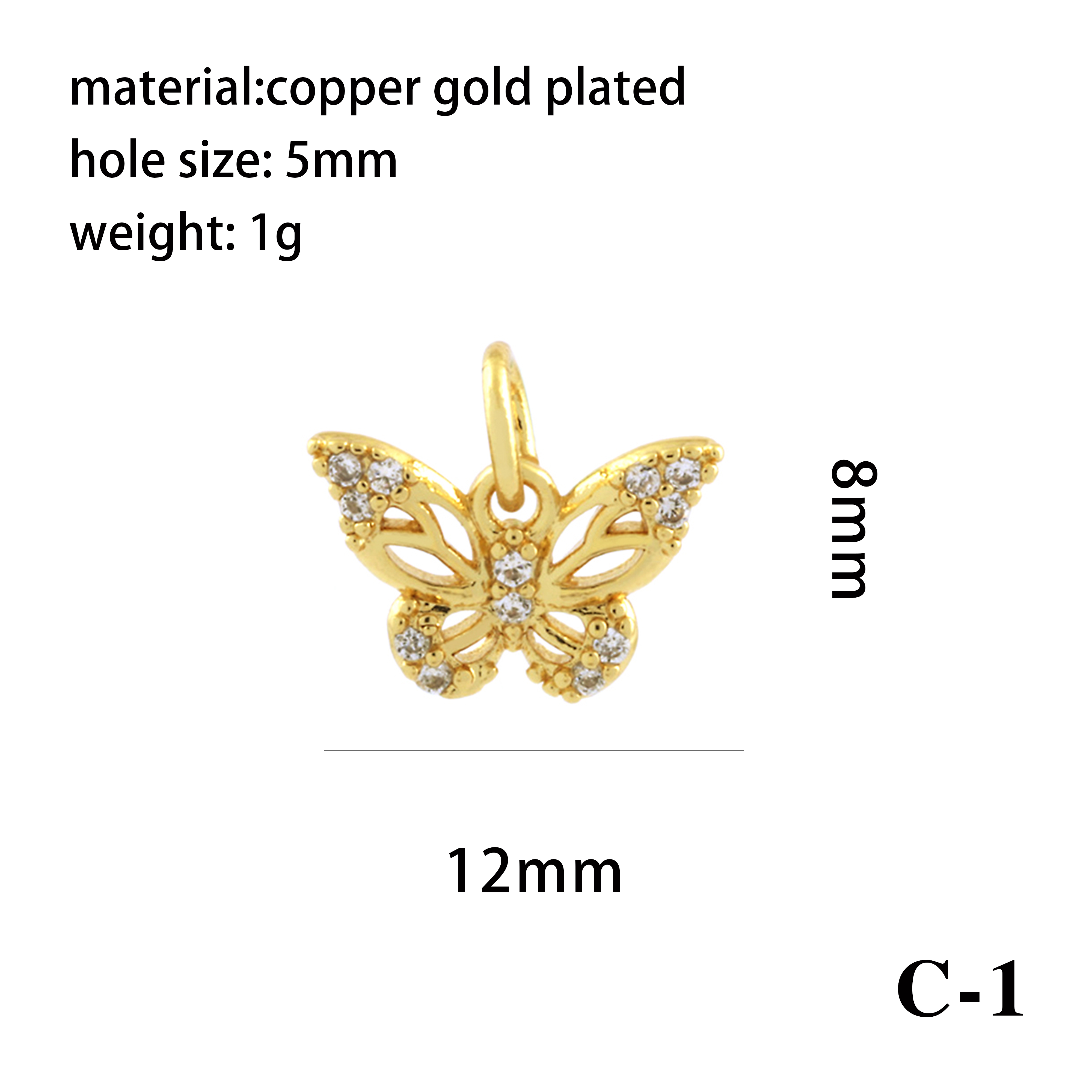 Elegant Simple Style Bee Dragonfly Butterfly Copper Plating Inlay Zircon 18k Gold Plated Charms display picture 26