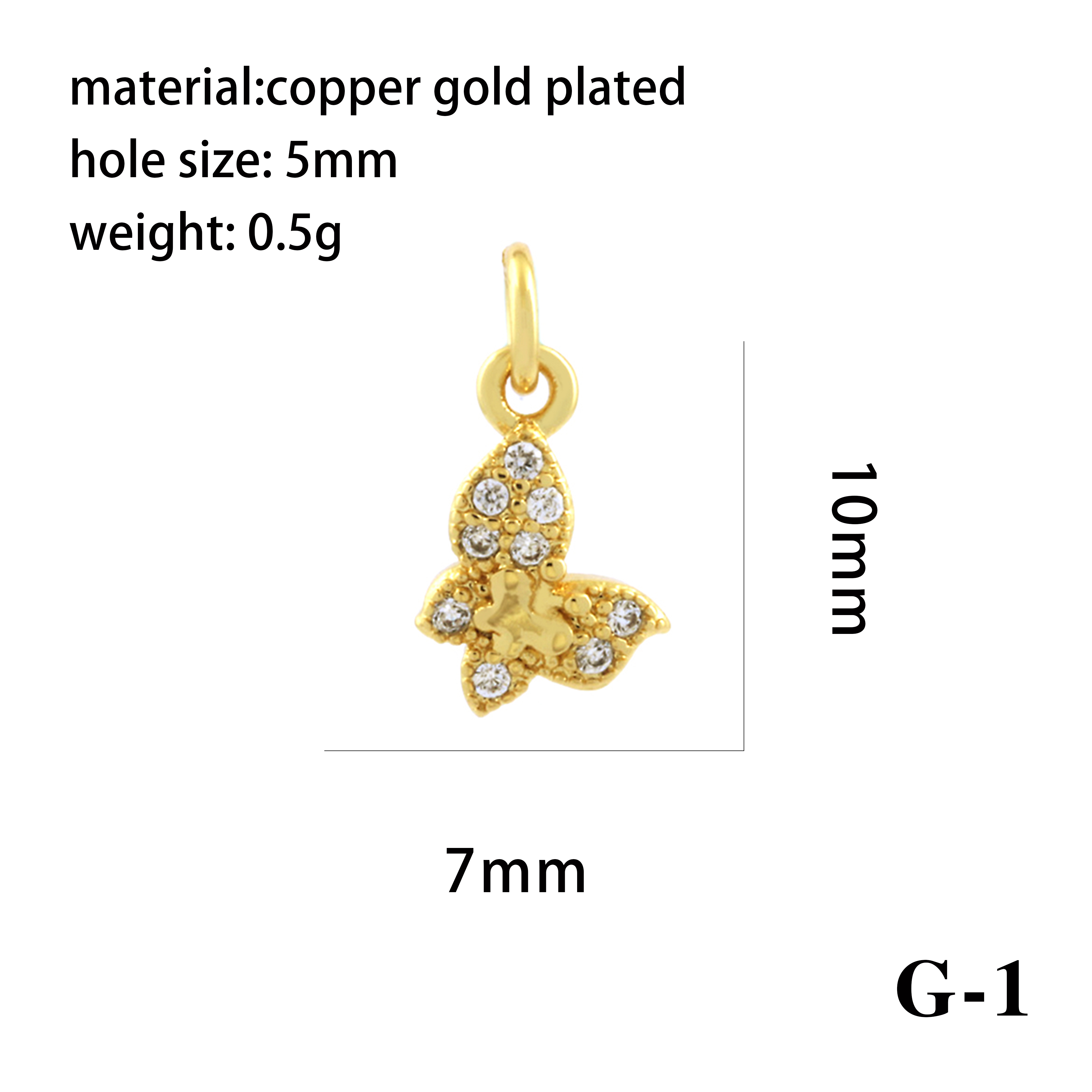Elegant Simple Style Bee Dragonfly Butterfly Copper Plating Inlay Zircon 18k Gold Plated Charms display picture 14