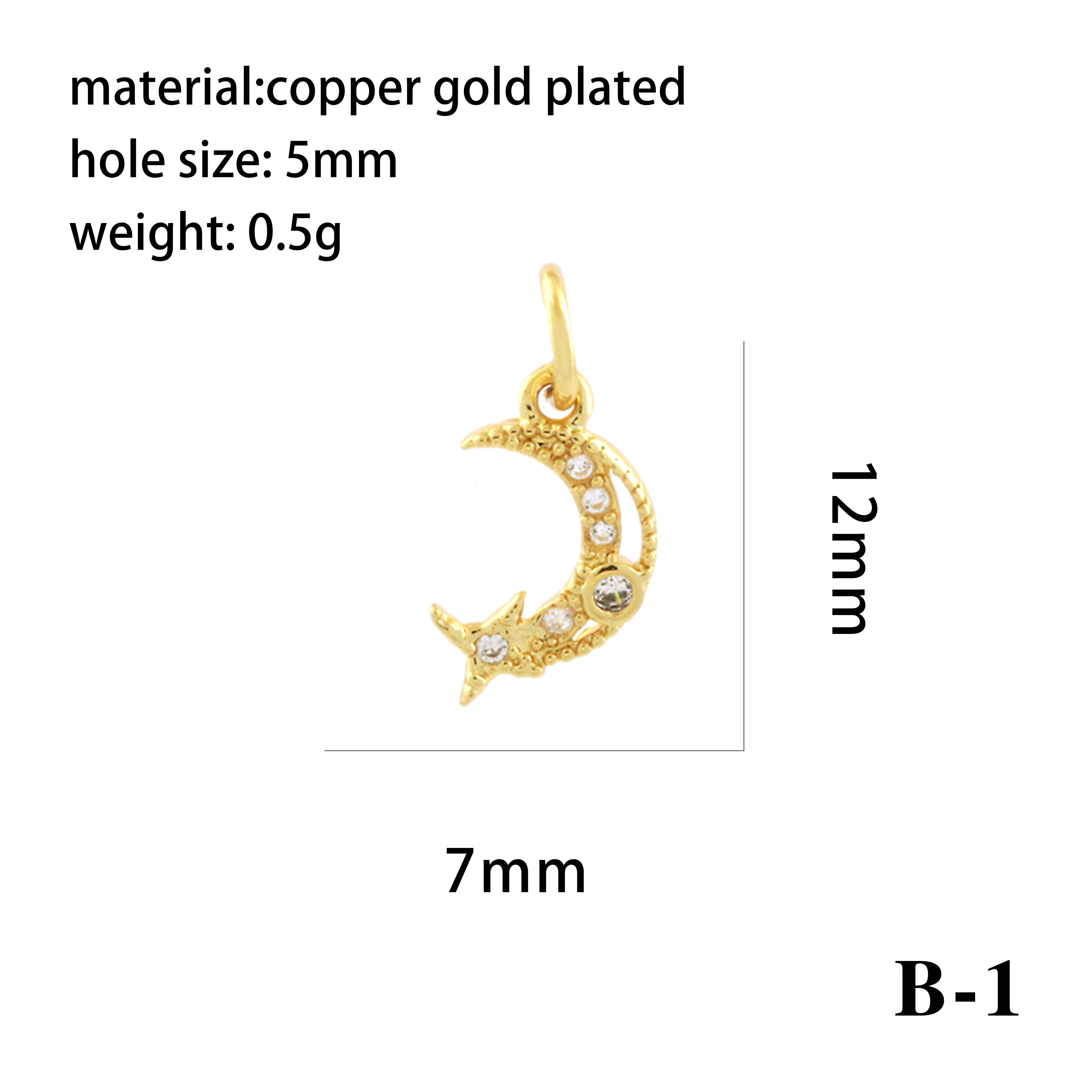 Luxurious Simple Style Cross Star Moon Copper Plating Inlay Zircon 18k Gold Plated Charms Jewelry Accessories display picture 10