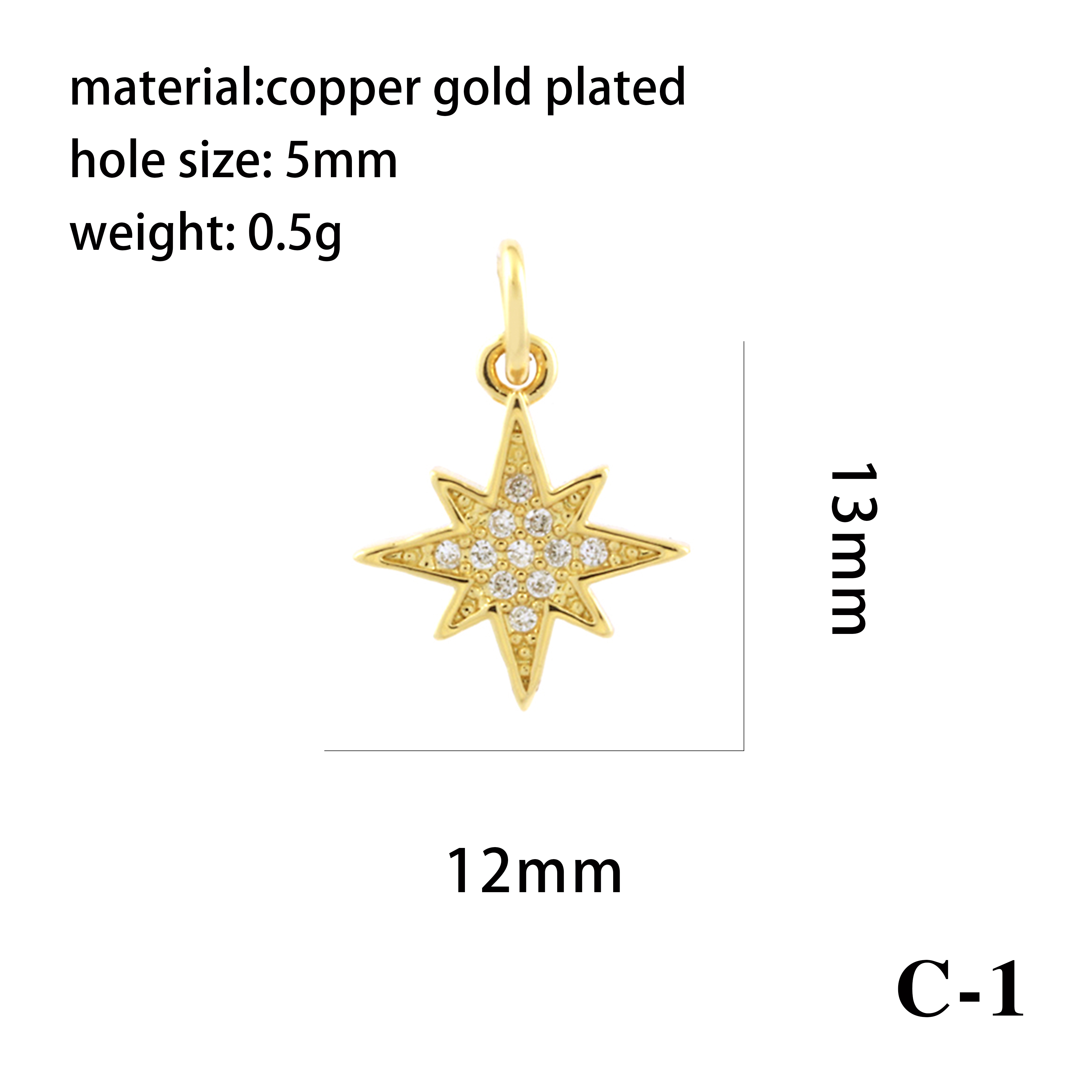 Luxurious Simple Style Cross Star Moon Copper Plating Inlay Zircon 18k Gold Plated Charms Jewelry Accessories display picture 22