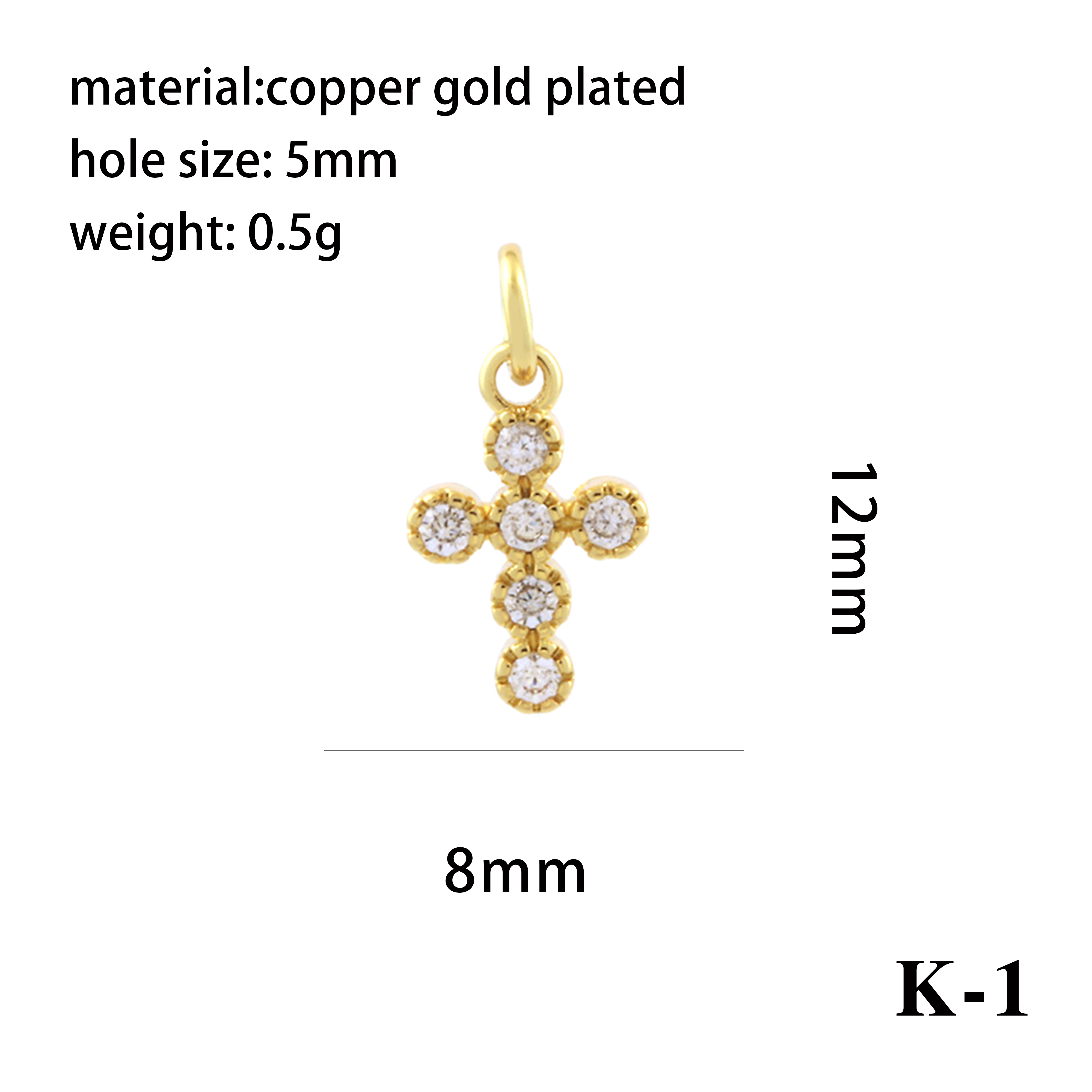 Luxurious Simple Style Cross Star Moon Copper Plating Inlay Zircon 18k Gold Plated Charms Jewelry Accessories display picture 27